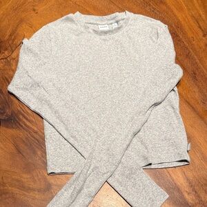 TNA Heather Gray Ribbed Crop Top